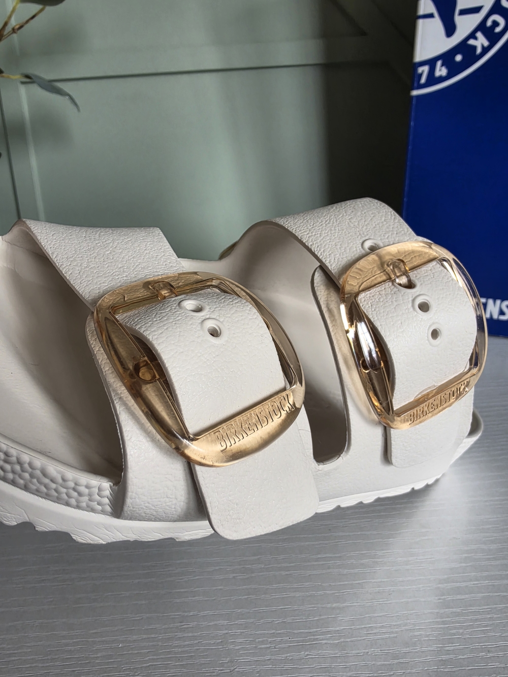 Birkenstock Unisex Arizona EVA Sandals - White with Buckles - Picture 5 of 15
